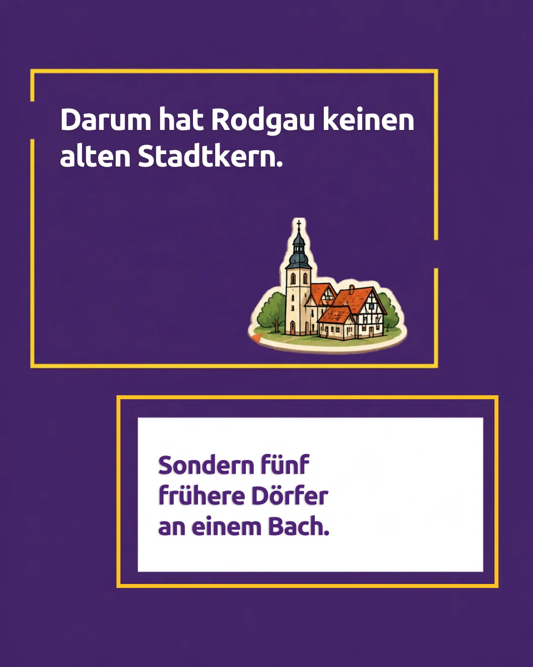 That is why Rodgau has no old town centre. Instead, it has five former villages on a stream.